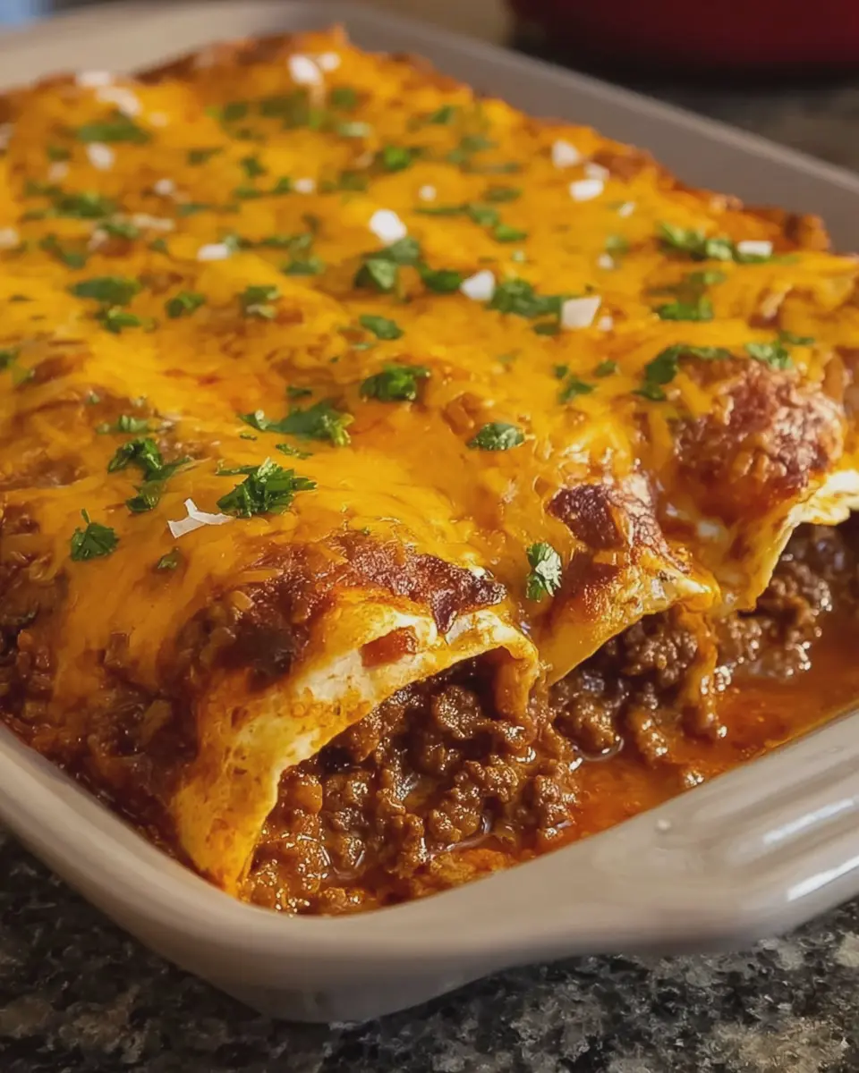 Restaurant Style Ground Beef Enchiladas