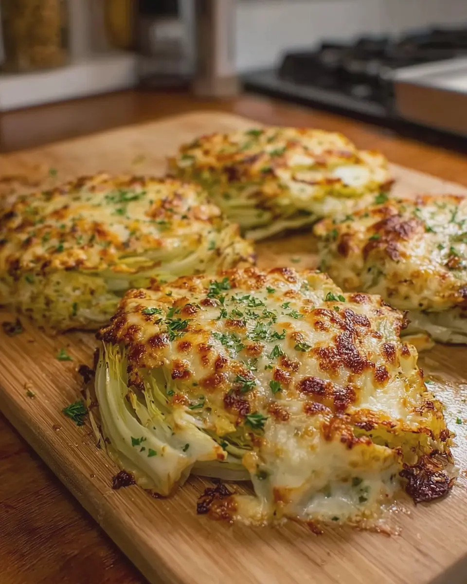 Cheesy Baked Cabbage Steaks