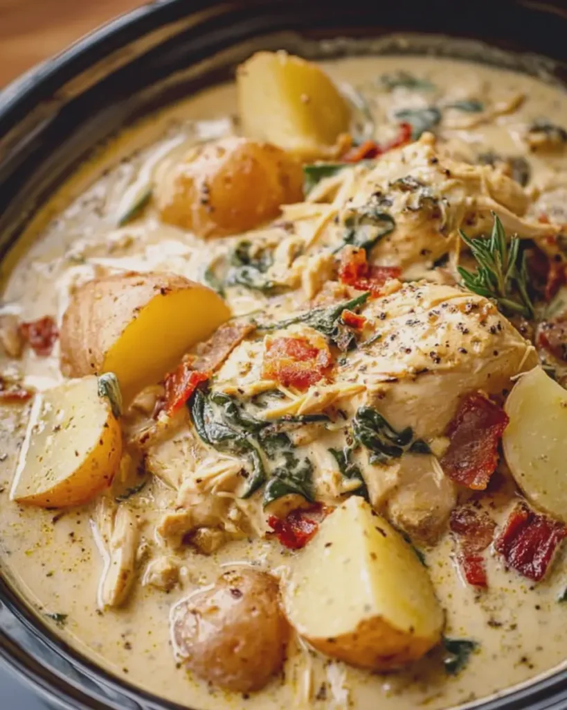 Slow Cooker Creamy Chicken and Potatoes