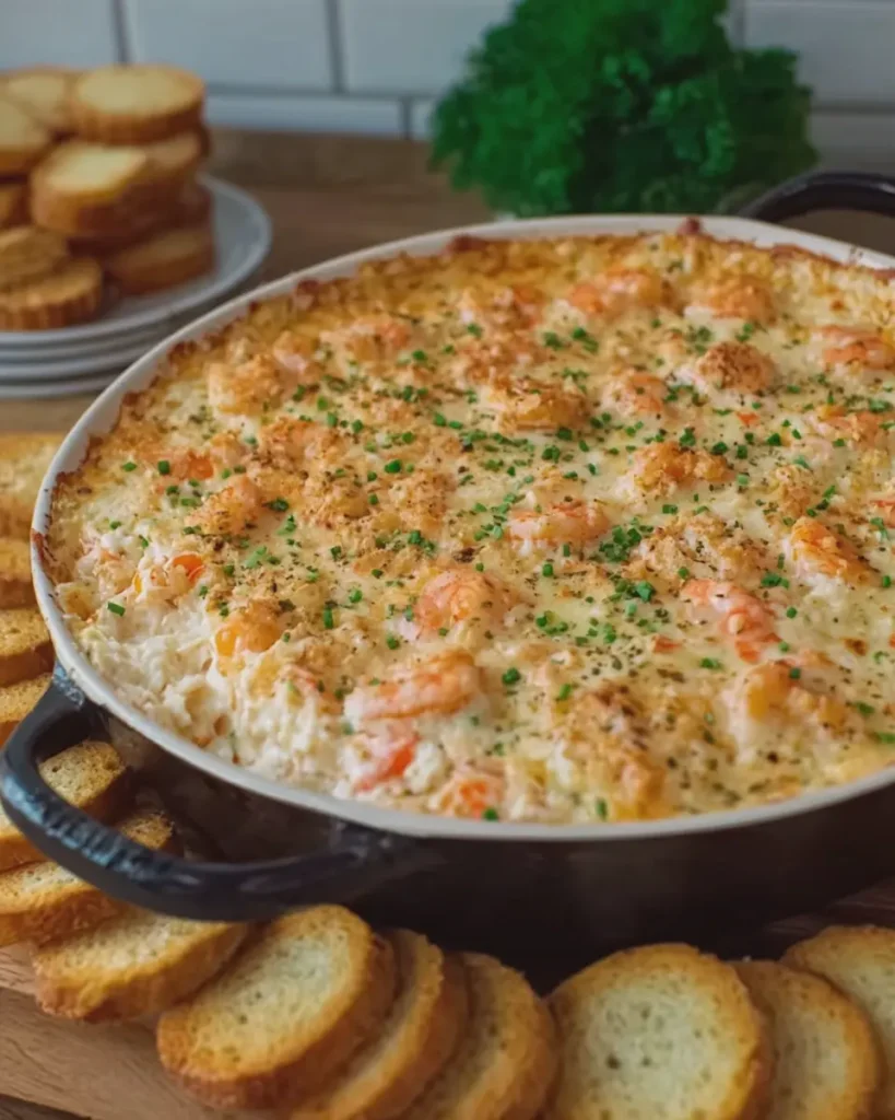 Cheesy Shrimp Crab Bake Dip