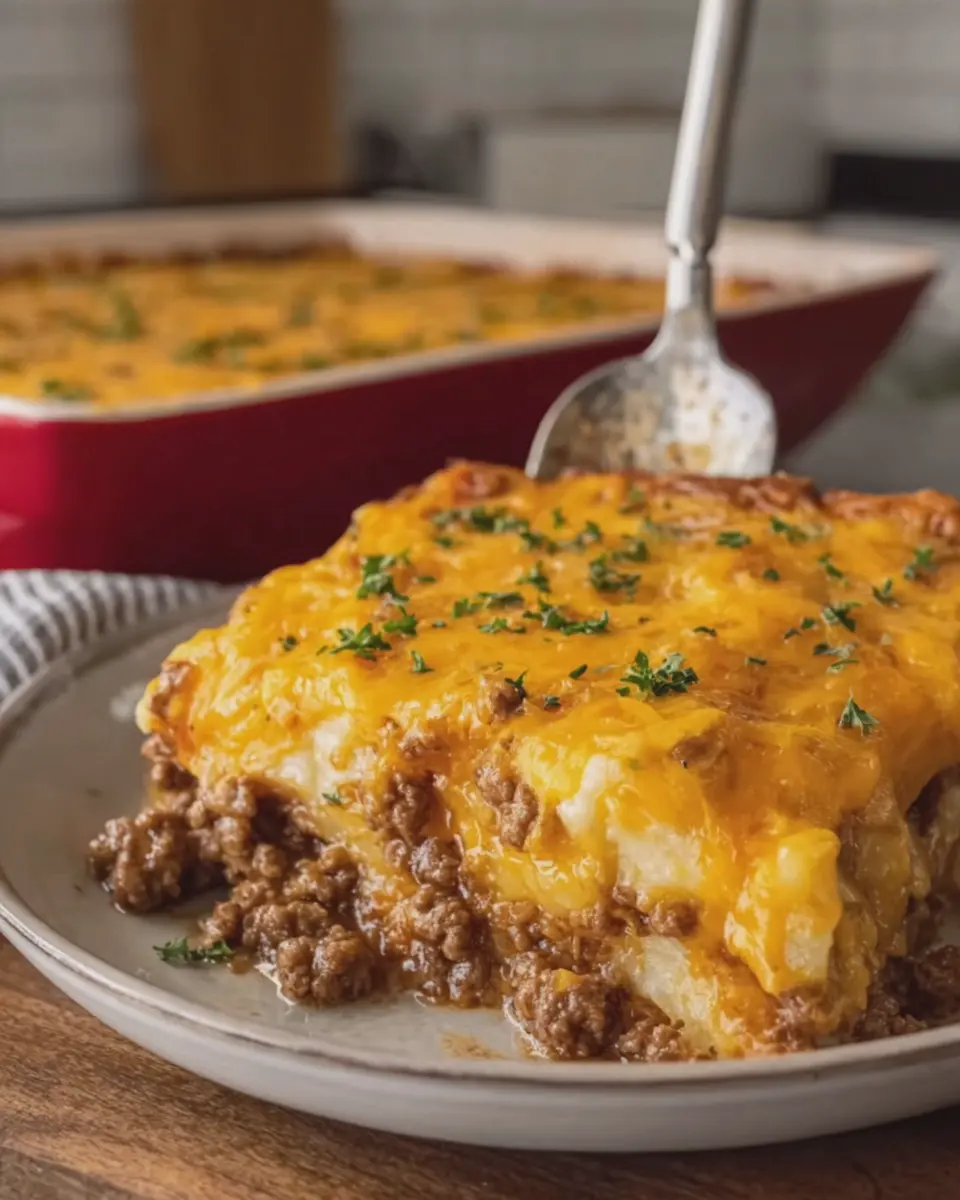 Cheesy Beef and Potato Casserole