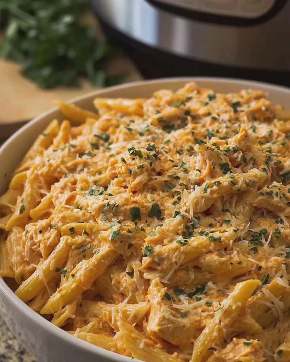 Crockpot Buffalo Chicken Pasta