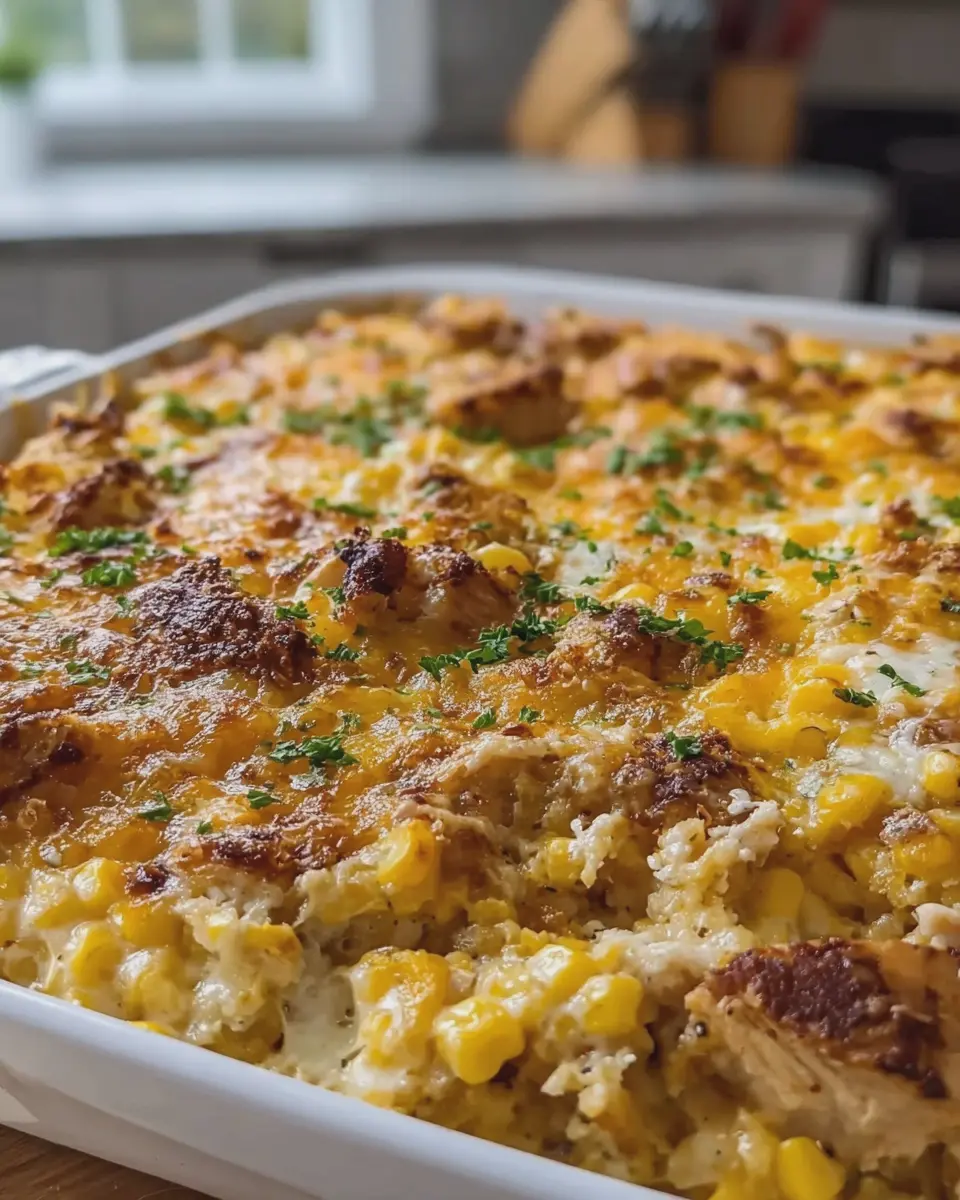 Creamy Baked Chicken and Corn Casserole