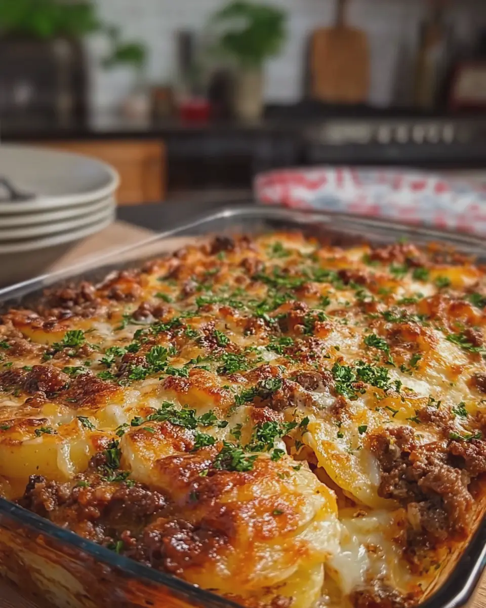 Potatoes and Ground Beef Casserole