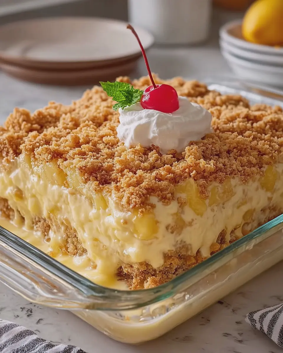 Pineapple Cream Crumble Dessert