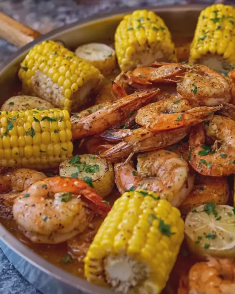 Family Favorite Shrimp Boil with Garlic Butter Sauce