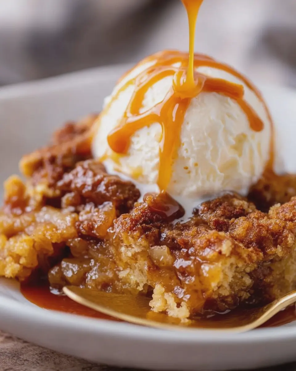 Warm and Gooey Caramel Apple Dump Cake Delight