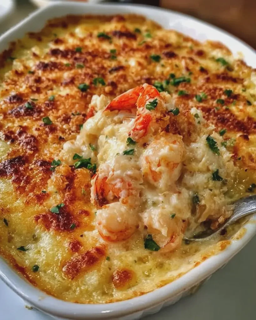 Creamy Crab & Shrimp Au Gratin