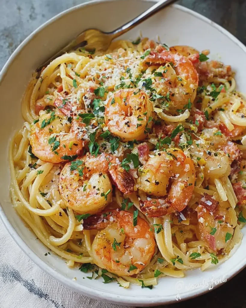 Garlic Butter Shrimp Spaghetti