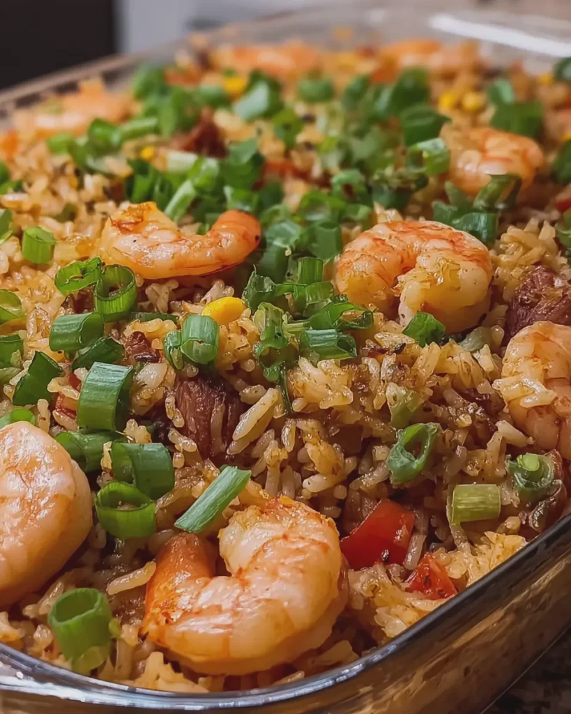 Seafood Dirty Rice Dump and Bake