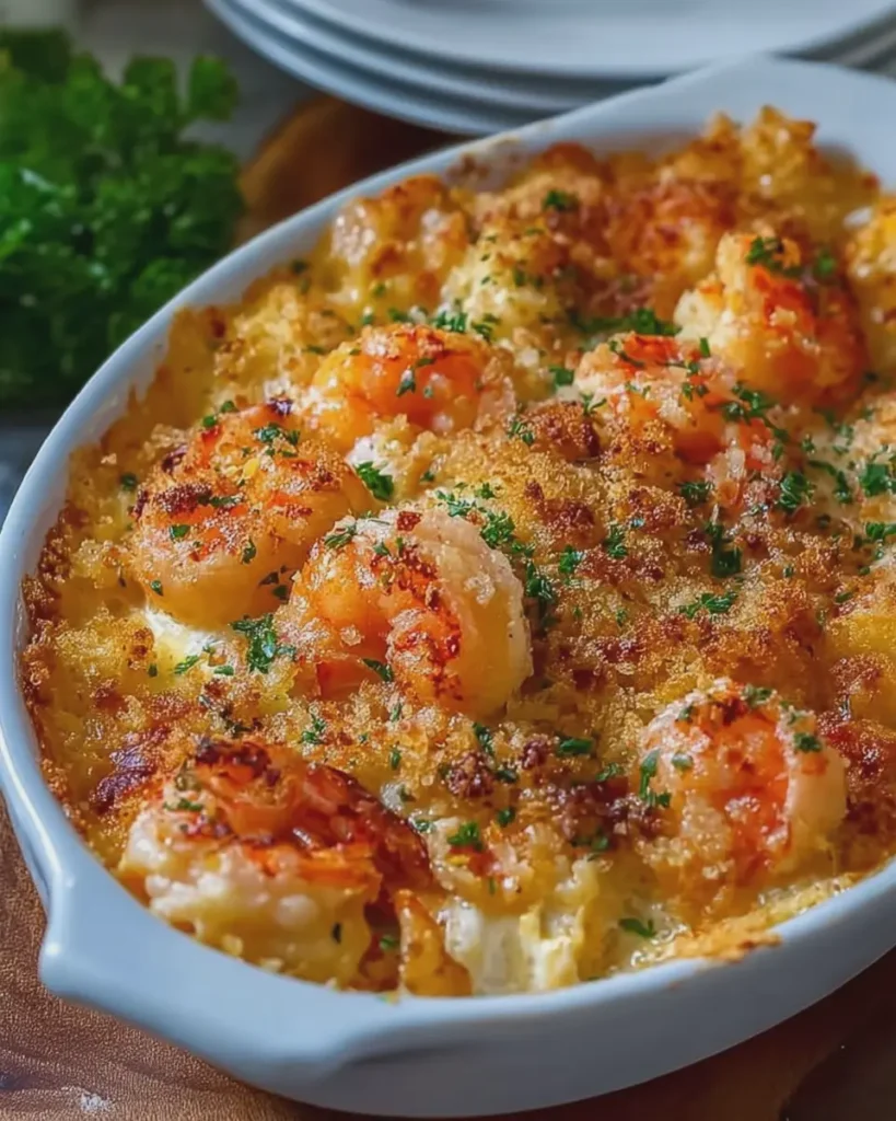 Creamy Crab and Shrimp Au Gratin with Golden Breadcrumb Topping