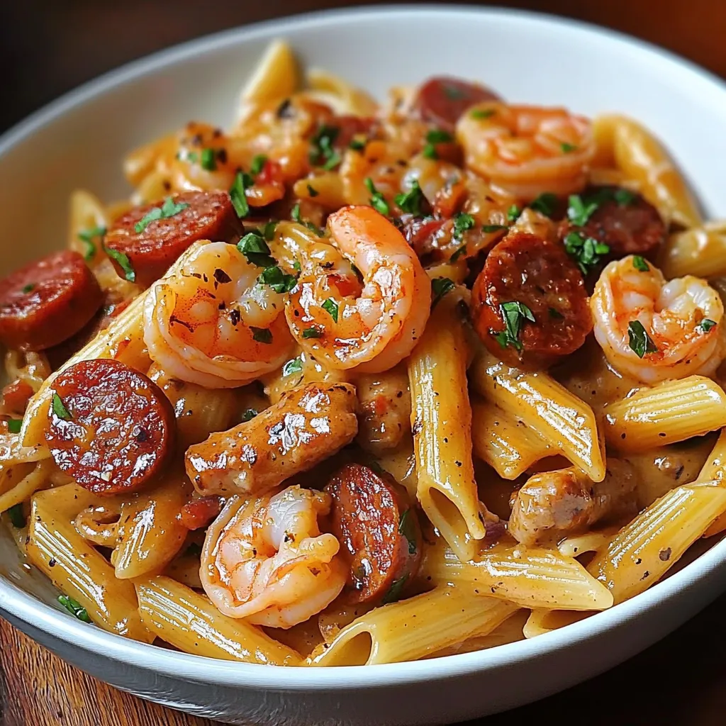 Shrimp and sausage Cajun pasta
