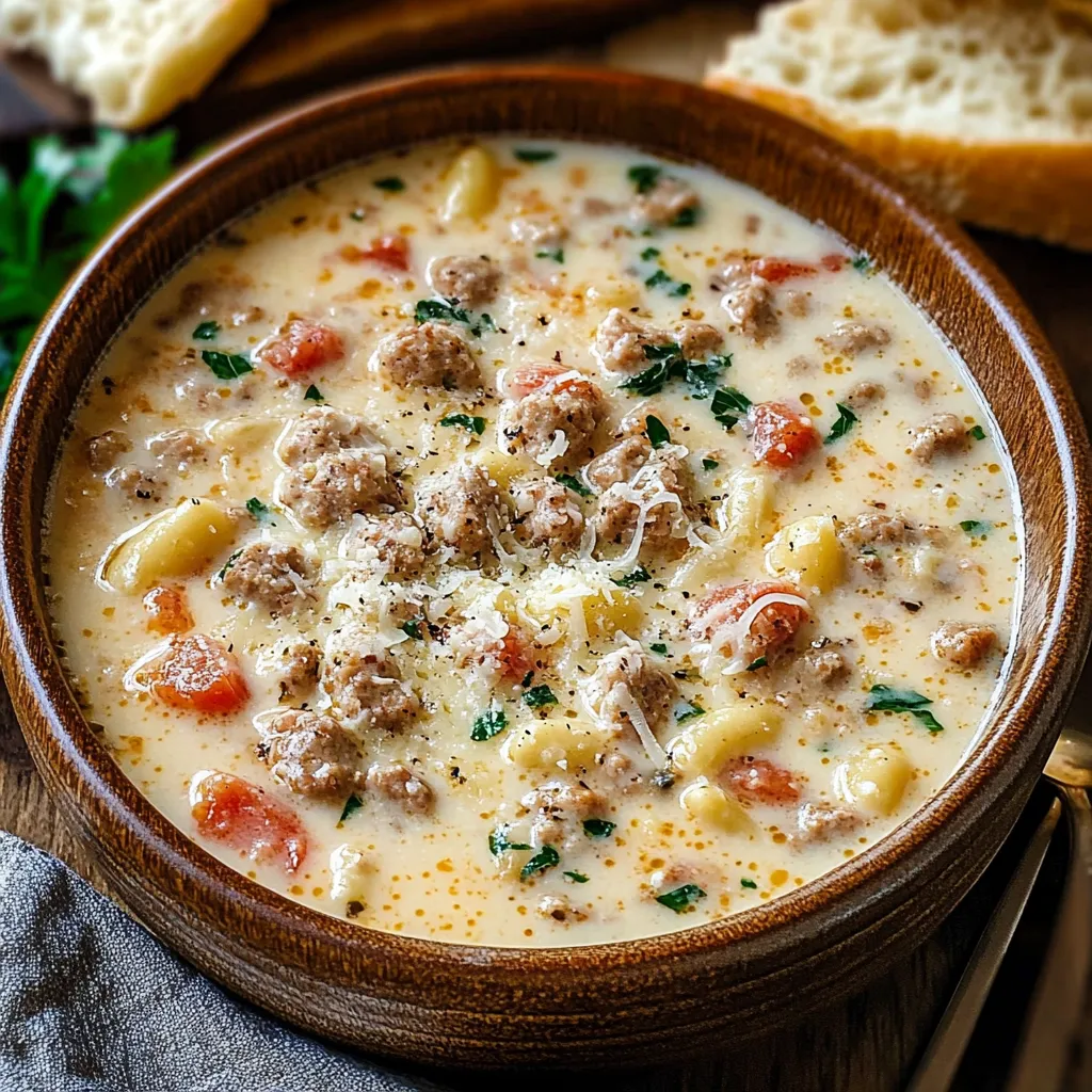 Italian Sausage Soup with Parmesan