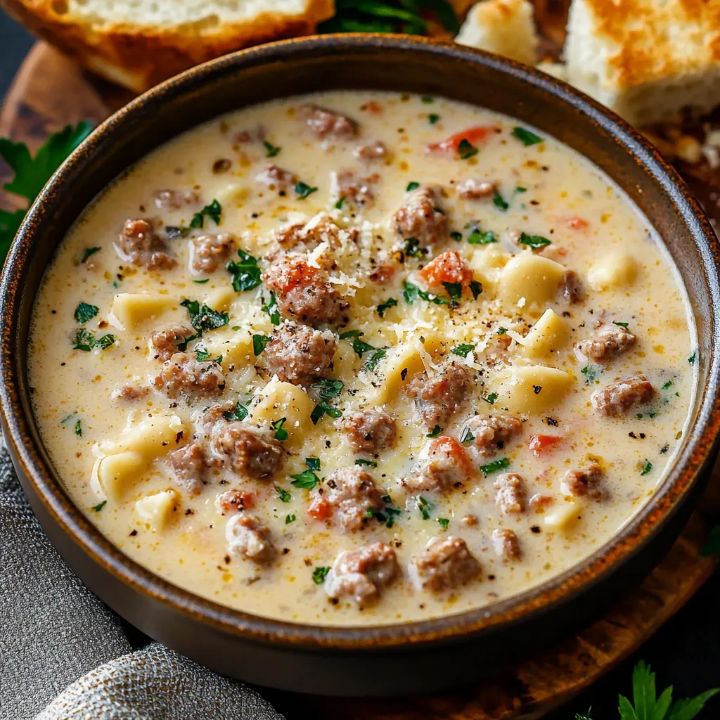 Italian Sausage Soup with Parmesan