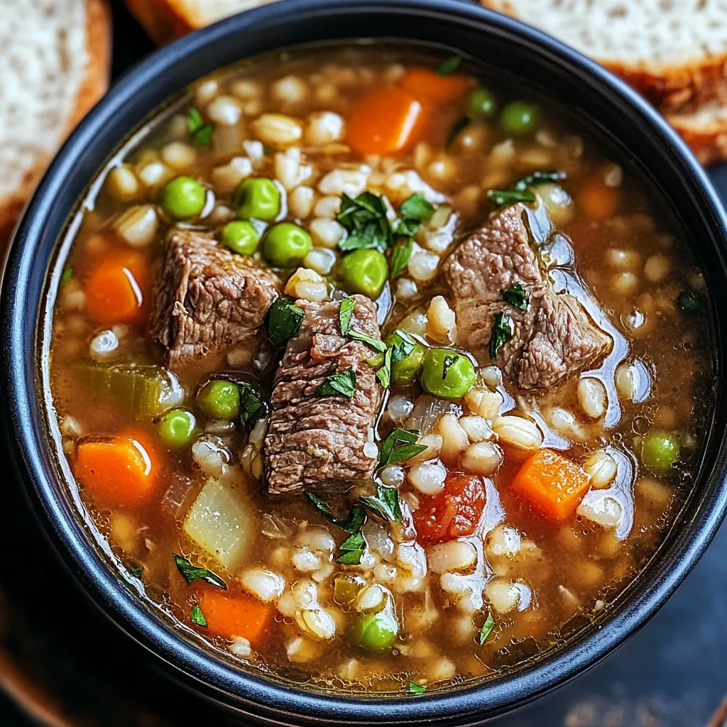 Hearty beef soup 