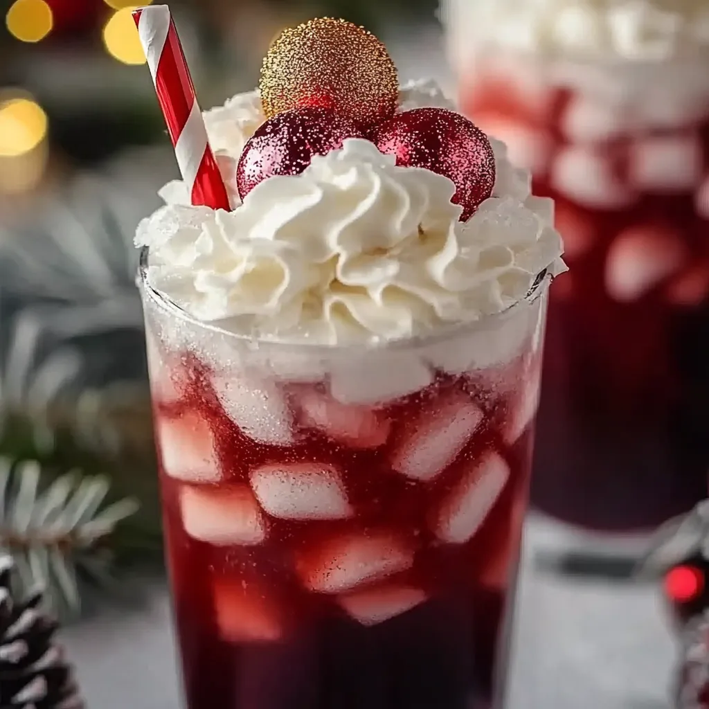 Festive cranberry soda drink