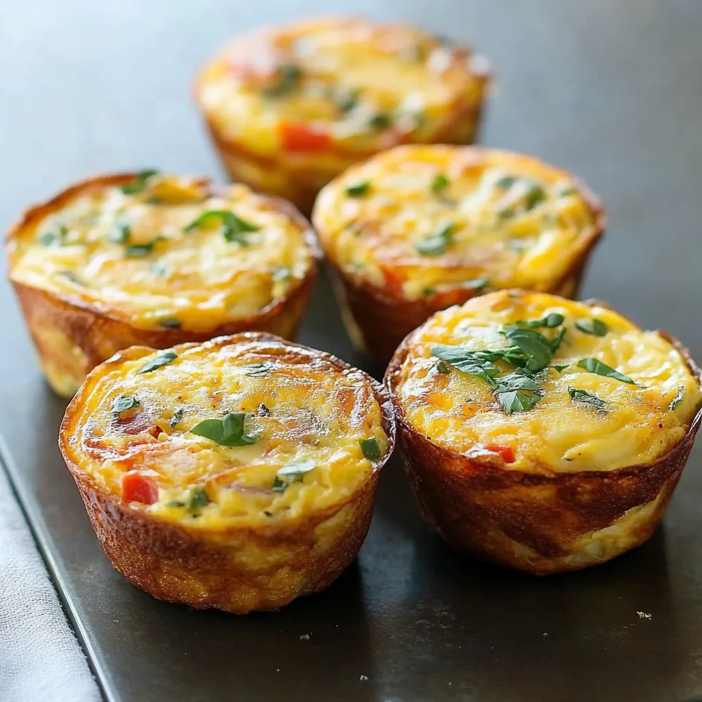 Mini frittatas with vegetables and cheese