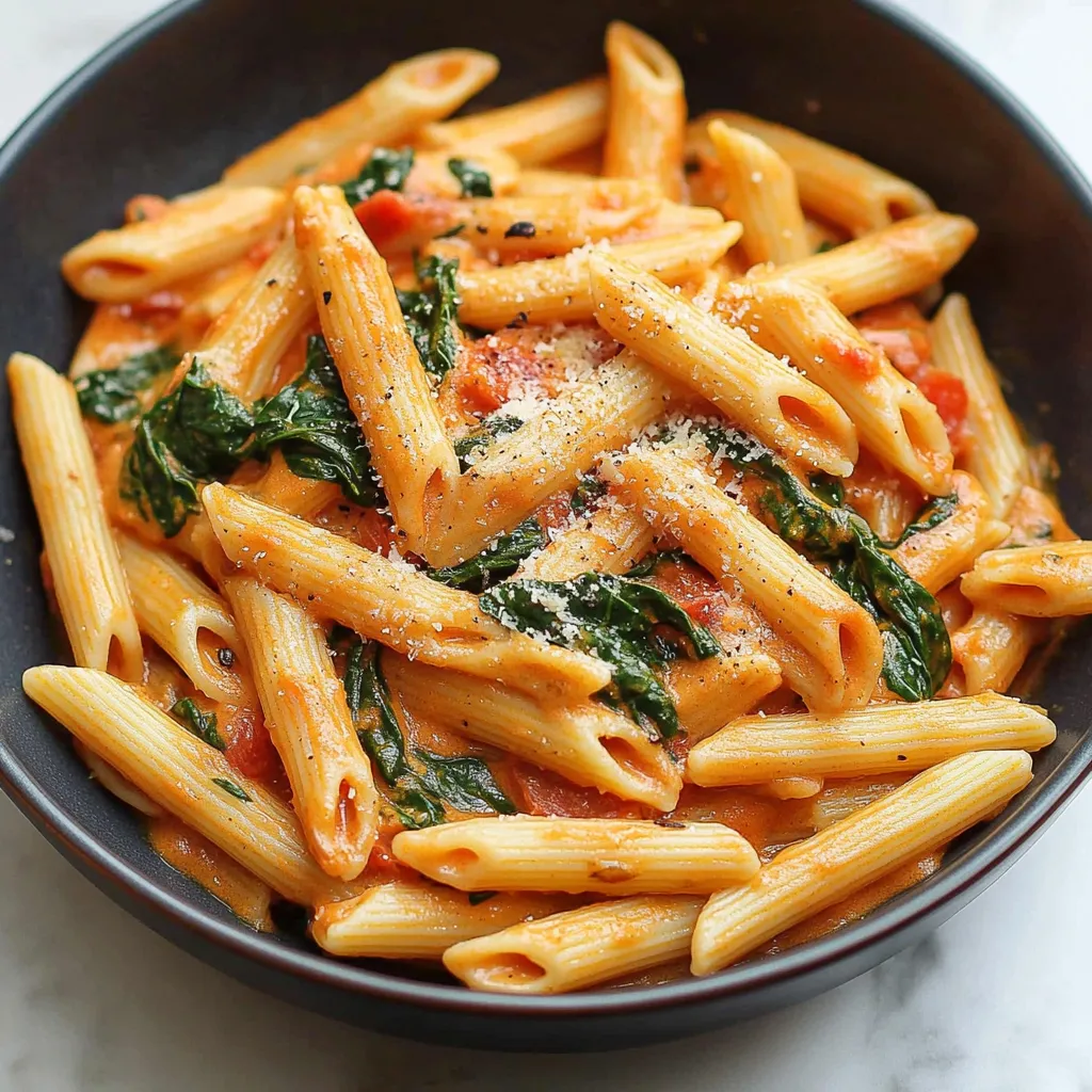 Creamy Tomato and Spinach Pasta