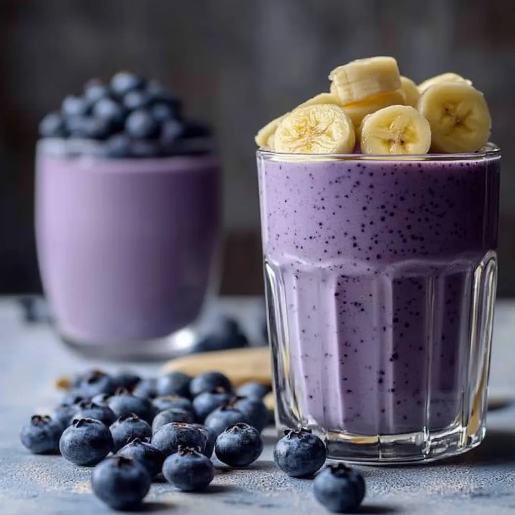 Healthy blueberry banana smoothie