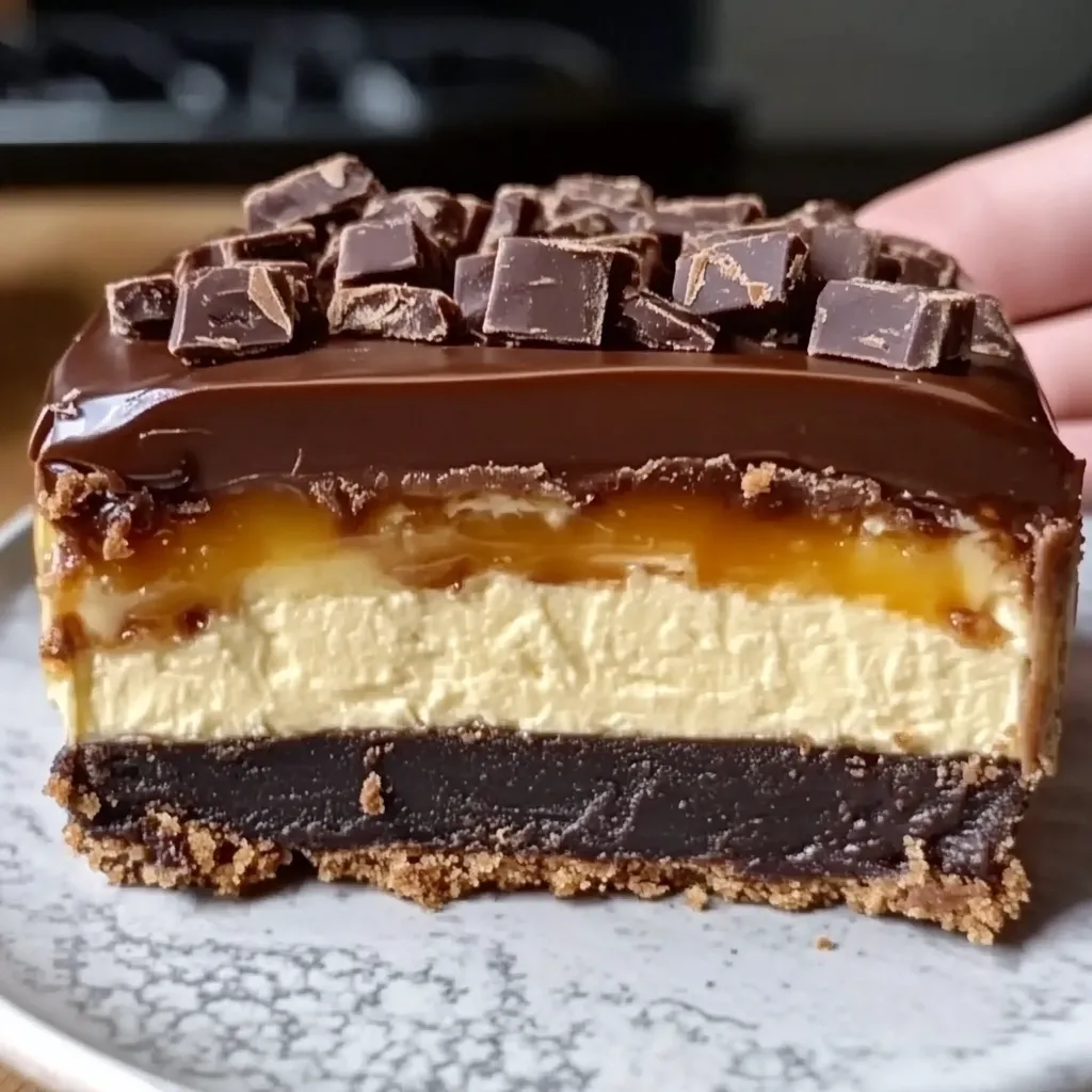 No-Bake Chocolate Caramel Cheesecake