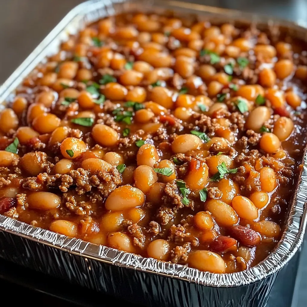 Ground beef and baked beans casserole