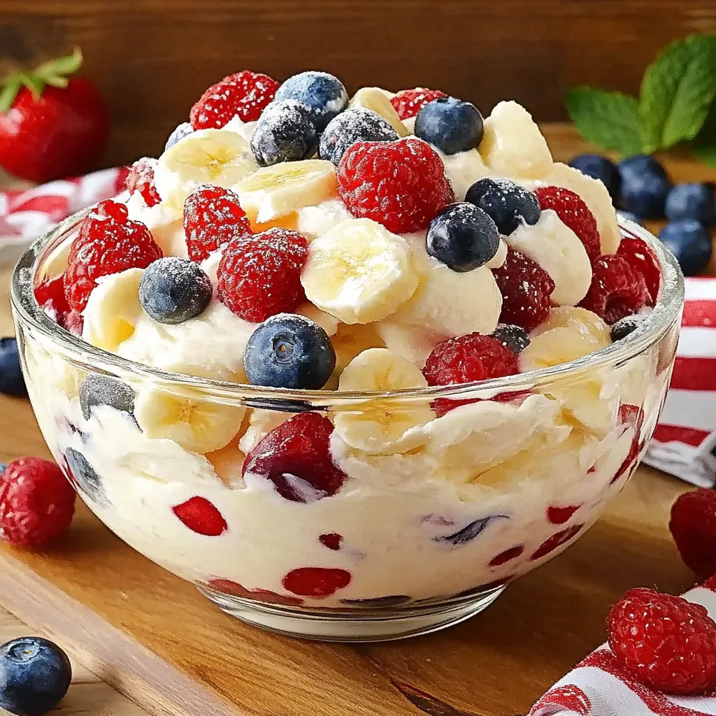 Patriotic cheesecake salad
