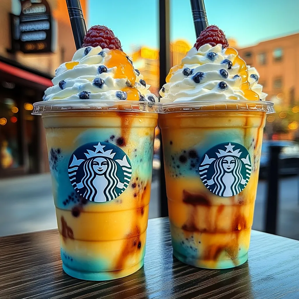 layered mango frappuccino