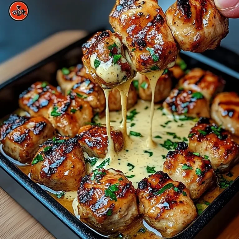Grilled Chicken Bites with Creamy Garlic Sauce