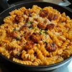 One-Pot Smoky Cheddar Ranch Chicken & Beef Sausage Pasta