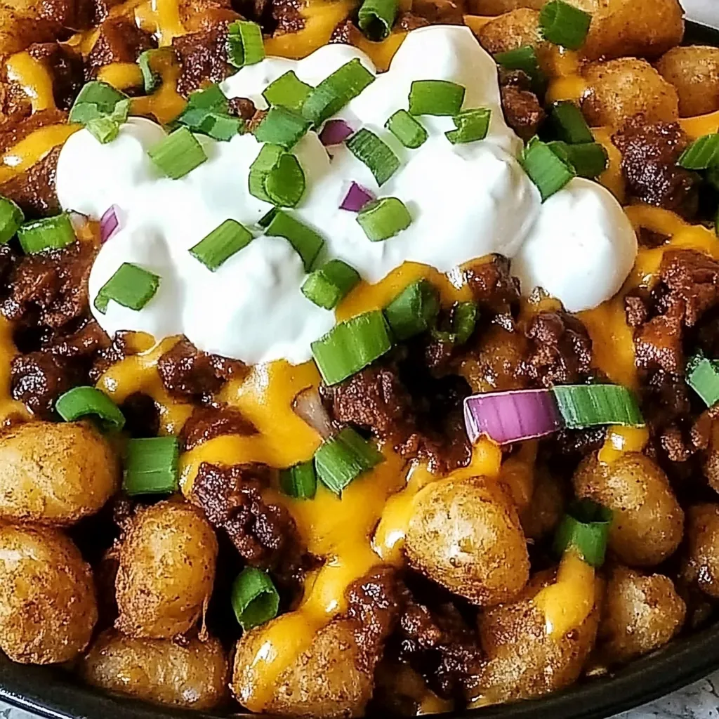 Loaded Cowboy BBQ Tater Tot Nachos