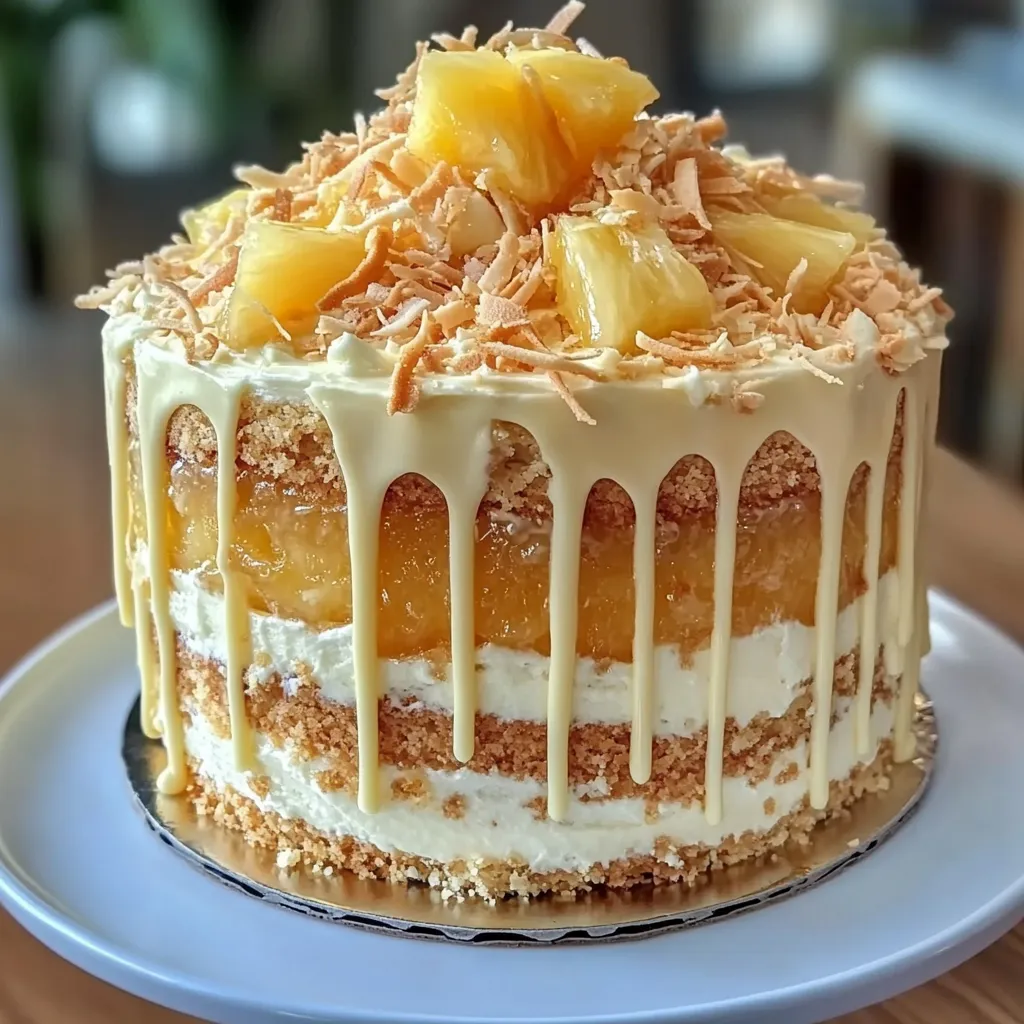 Coconut Cream Cake with Pineapple Jam Filling