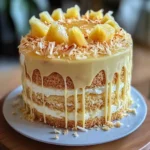 Coconut Cream Cake with Pineapple Jam Filling