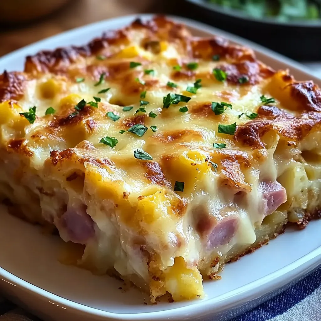 Cheesy ham potato casserole