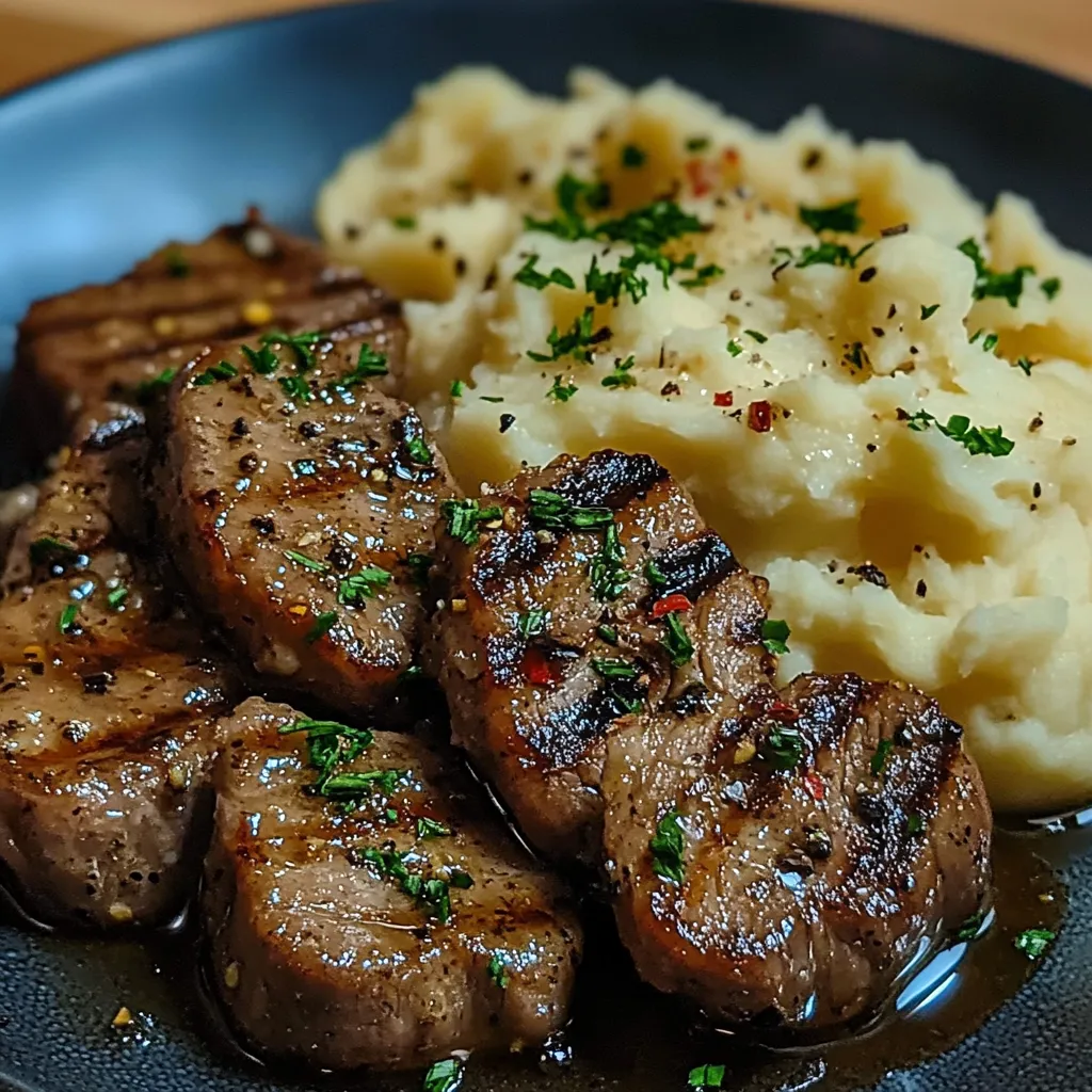 Creamy mashed potatoes and beef