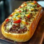 Cheesesteak-Stuffed Garlic Bread Loaf