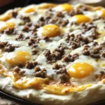 Biscuits and Beef Sausage Gravy Breakfast Pizza