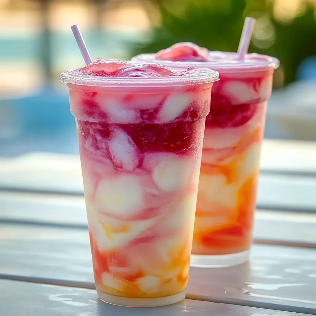 Strawberry piña colada mocktail