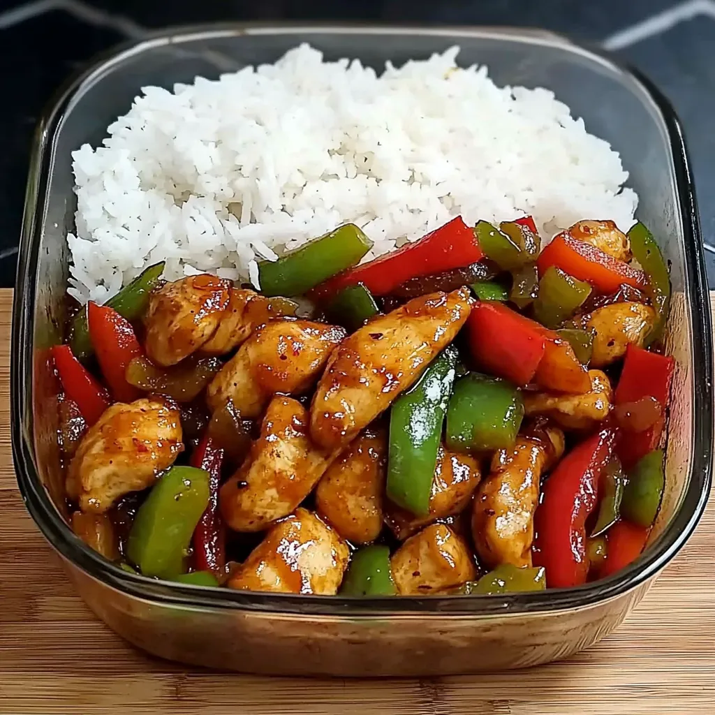 Chicken stir-fry with rice