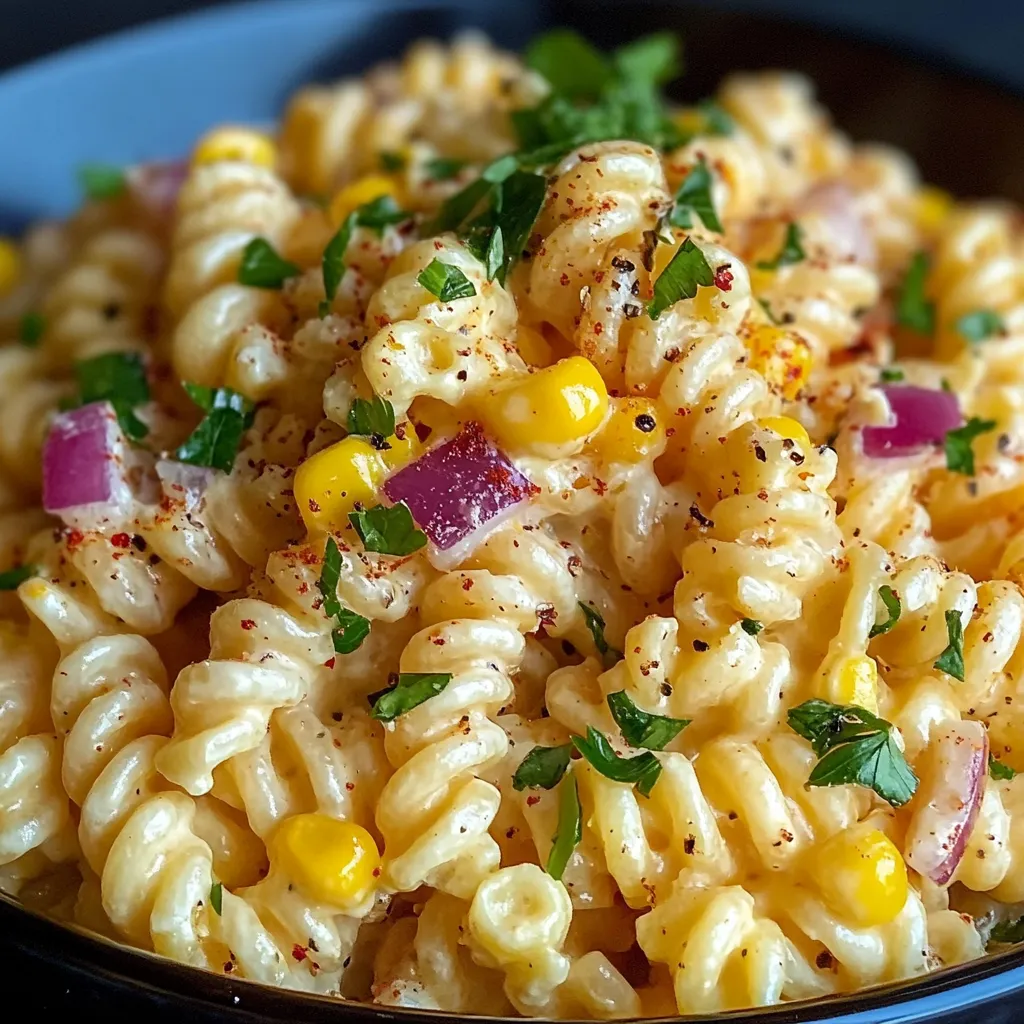 Mexican corn pasta salad