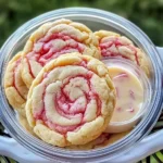 Strawberry Banana Pudding Cookies with Cheesecake Dip