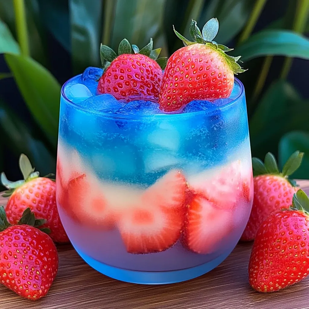 Blue Hawaiian with strawberry