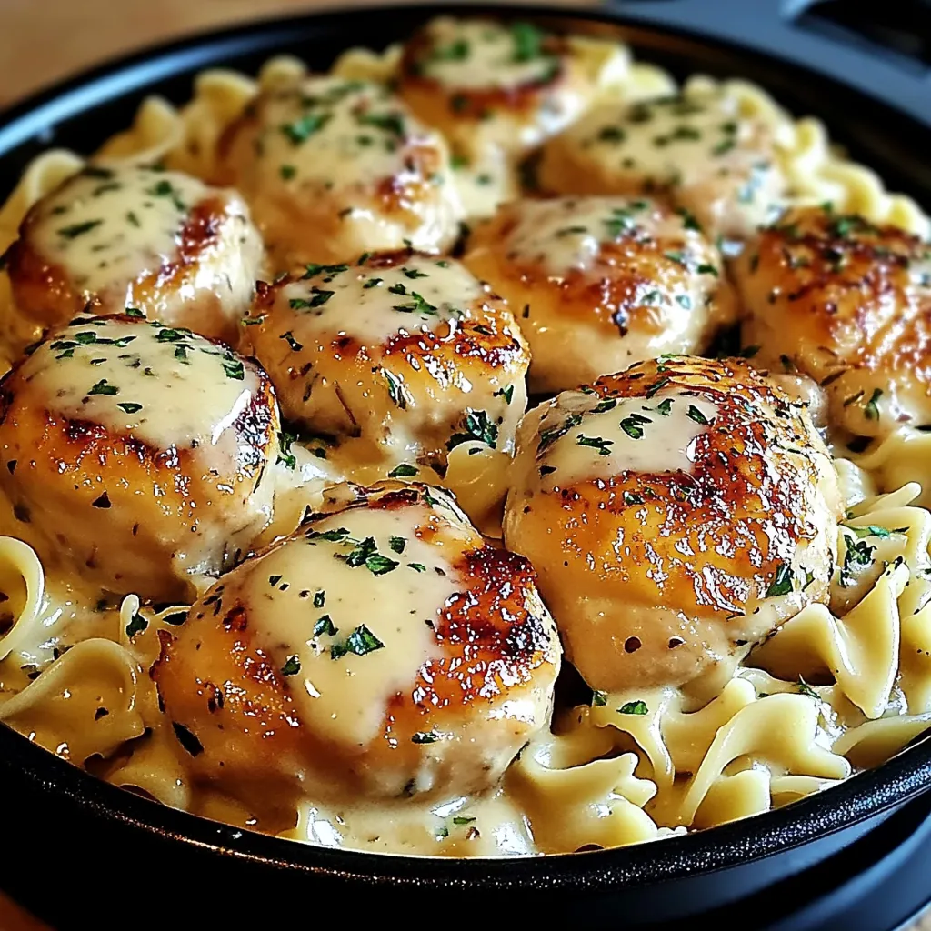 Chicken and noodles skillet