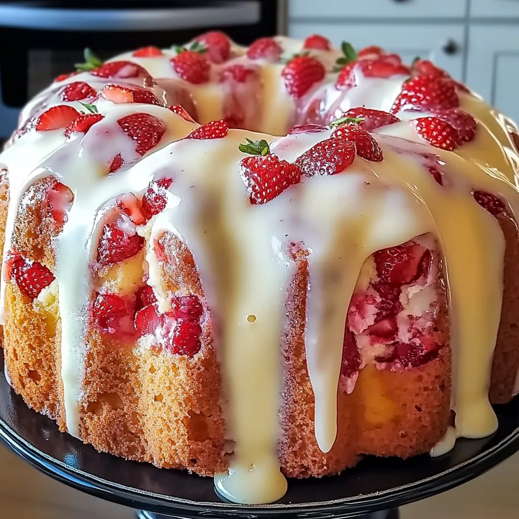 Strawberry swirl cake