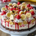 Heavenly No-Bake Banana Split Cheesecake