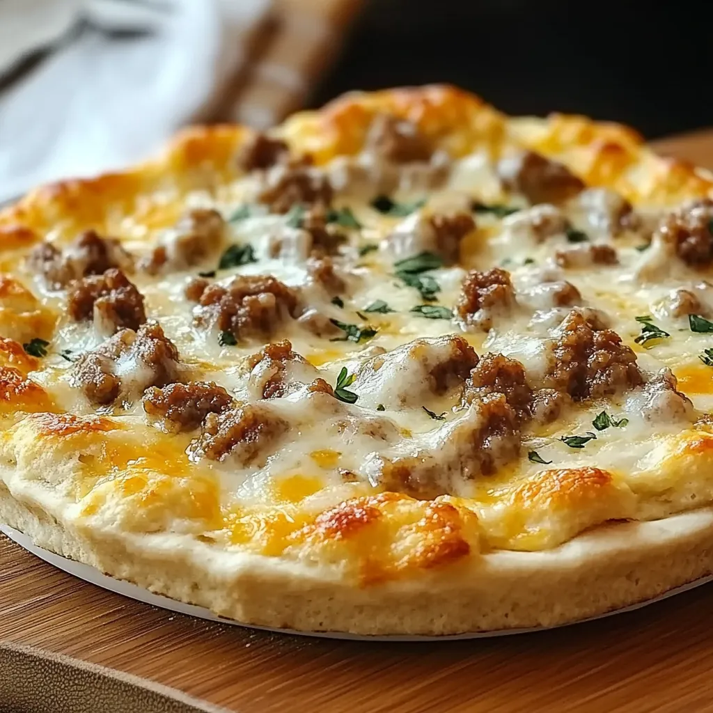 Biscuit crust breakfast pizza