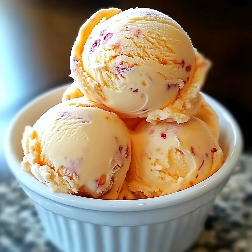 Homemade Peach Ice Cream