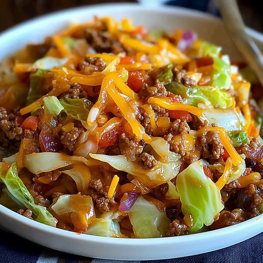 Healthy Chinese Ground Beef & Cabbage Stir Fry