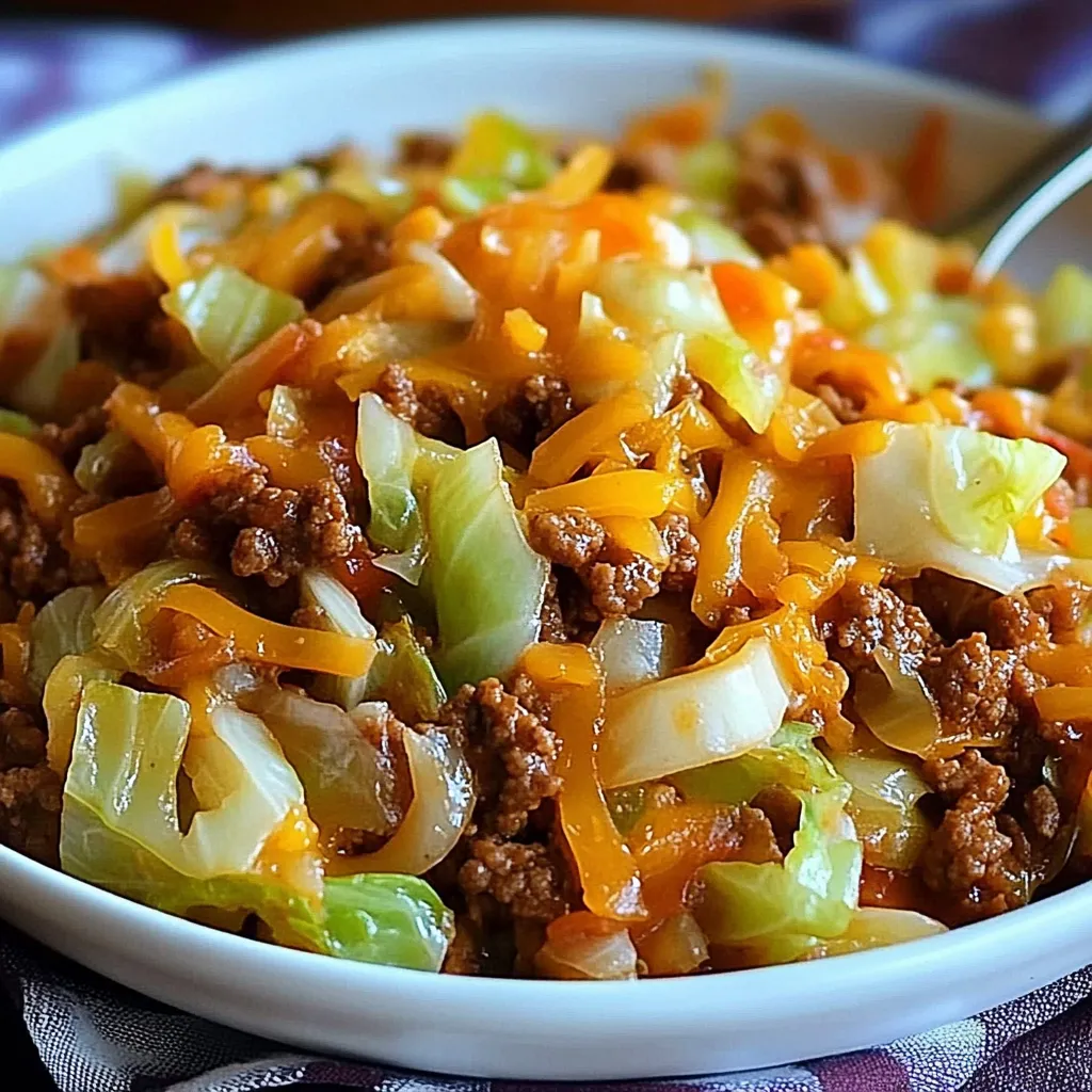 Healthy Chinese Ground Beef & Cabbage Stir Fry