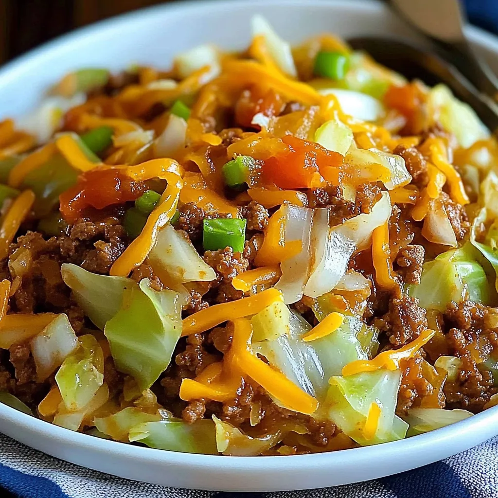 Healthy Chinese Ground Beef & Cabbage Stir Fry