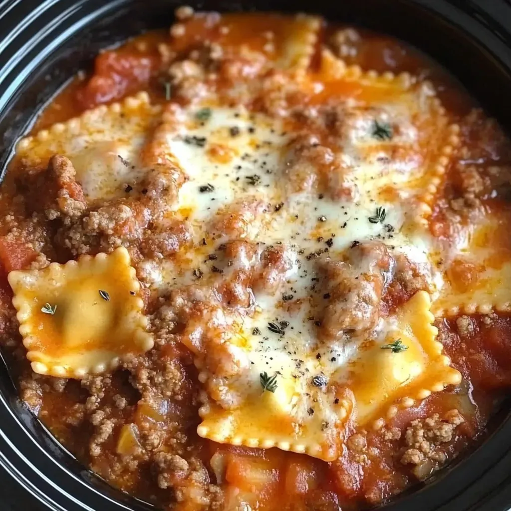 Crockpot Ravioli Lasagna